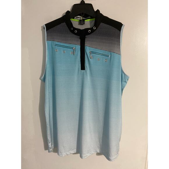 Jamie Sadock top women’s size XXL blue abstract active golf tennis performance - Picture 1 of 5
